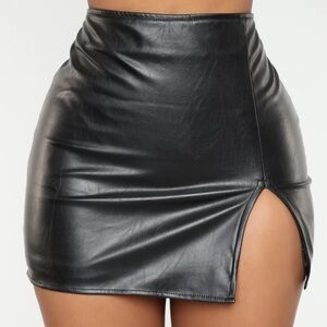 FashionNova Leather skirt with slit